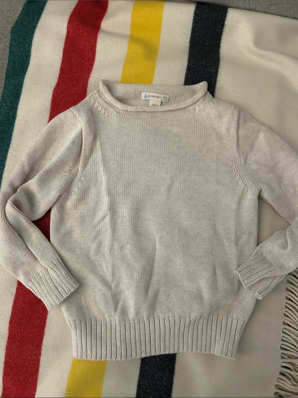 Crewcuts Cream Cotton Crewneck Sweater